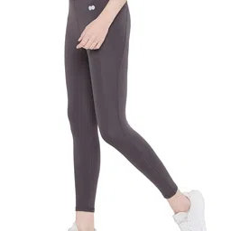 clovia Women's Active Tights with Wide Elastic Waistband (AB0042P05_Grey_M) image 3
