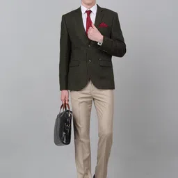 cantabil Checkered Full Sleeves Notch Lapel Formal Blazer for Men | Formal Blazer for Men | Men Blazer for Formal (P_MBZF00126) image 5