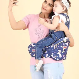 Magic Seat 6-in-1 Baby Carrier with Hip Seat, in-Built Mini Diaper Bag & Bottle Holder, Convertible to Sling Carry Bag with Ergonomic Baby Side Carrier, for 5 Months to 36 Months or Upto 20 kgs image 1