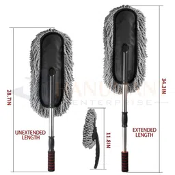Jaini Enterprise 2 PCS Super Soft Microfiber Car Cleaning Brush Ideal as Mop Duster Car Duster Exterior with Extendable Handle Multipurpose Dust Cleaner Car Wash Brush for Home, Kitchen, Office image 4