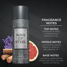 DENVER Man Of Steel Drill, Challenge & Pump Deodorant Body Spray - 200ML Each (Pack of 3) image 5