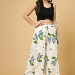 pistaa's Women's Regular Fit High Rise Palazzo image 2