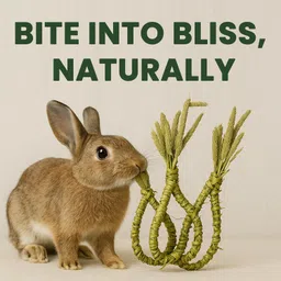 PETZEE 100% Organic Timothy Hay Handcrafted Olive for Small Animals (Pack of 3) Rabbit, Hamsters, Small Animal Toy image 4