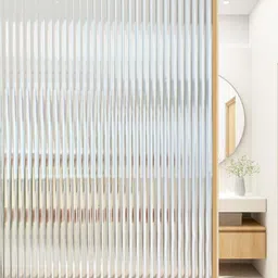 CREON Fluted Window Privacy Glass Film Reeded Window Film,Office Home Privacy 3D Fluted Frosted Sticker (40X243/Cm, Fluted Frosted Film) image 1