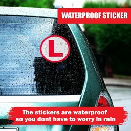 Twinster 2 pcs L Sticker for Learning Driver, 15 cm x 15 cm, Reflective Waterproof Car Board Sticker image 4