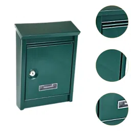bnf Wall Hanging Mailbox Lockable Outdoor Mail Box for House Front Door External Green image 5