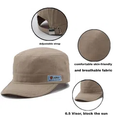 JAZAA Fashionable Solid Color Unisex Fitted Army Military Cadet Cap image 3