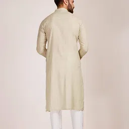 manyavar Men's Pista Cotton Full Sleeve Kurta Set | Traditional Kurta Set (2pcs) image 5