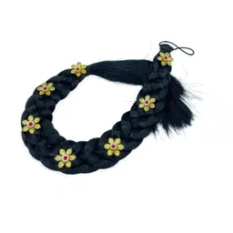 maahal Maahal™ Special Braided Hair Parandi/Extension With Designes Of Stones Black Pack of 1 image 5