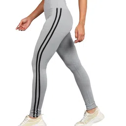 rock paper scissors Premium Two Black Strip Gym Tights High-Waisted, Sweat-Wicking, Athletic Fit Gym Tights for Working Out, Pilates,Yoga, Fitness & Training image 1