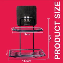 Boniry Wall Mounted Double Layer soap Dish Holder Stainless Steel Wall Hanging Soap Storage Rack for Kitchen Bathroom-with Self Adhesive Magic Sticker (Black) image 3