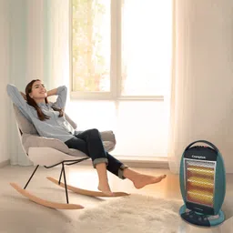 Crompton Insta Cozy 1200 Watt Halogen Room Heater with 3 Heat Settings(Grey Blue) image 3