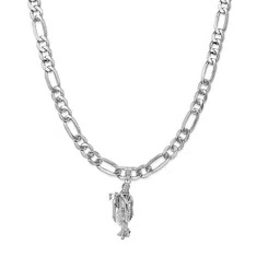 akshat sapphire Sterling Silver (92.5% purity) God Krishna Chain Pendant (Pendant with Chain) for Men & Women Pure Silver Lord Krishna Chain Locket for Health & Wealth image 1