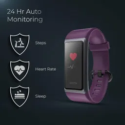 world of play Play PLAYFIT 21 Smart Band, Button Touch, Colour Display (Purple) image 2