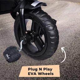 R for Rabbit Tiny Toes T10 Ace Tricycles for Kids of 1.5 to 5 Years Age EVA Wheels, Storage Basket & Seat Belt | Baby Trike Cycle for Upto 25 Kg Weight Boys & Girls (Black) image 2