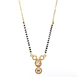 wynona american diamond short gold plated katrina kaif wedding mangalsutra for women image 1