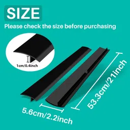 cargen Stove Gap Covers, Silicone Gap Filler for Stove and Counter Kitchen Silicone Stove Counter Gap Cover 2 Pack 25 inch Cover the gap between the stove and the countertop Black image 2