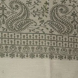 Men's Kashmiri Stylish Woolen Jamawar Ambi Design Shawl, Stole for Men| Perfect for Winter and Gifts [SIZE:40X80 Inches] FAWN-GREEN image 5