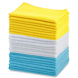 amazon basics Microfiber Cleaning Cloth| Pack of 24| 222 GSM| Dimension: 40cm X 30cm image 1