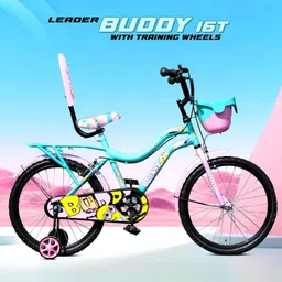 Leader Buddy 16T Sea Green/Light Pink Colour Cycle for Kids/Age Group 5-8 Years image 2