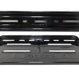 trp traders TRP TRADERS® Front and Rear Number Plate Frame/Cover for Motorcycle Black Set of 2 (Metal Front and Rear) image 1