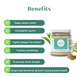 Toothfully yours All in one tooth powder with only pure ayurvedic herbs, Plaque remover for teeth, Bad breath remover, Dant manjan powder for healthy gums (Pack of 1) image 4