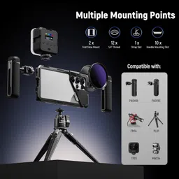 Neewer S25 Ultra Phone Cage, Mobile Video Rig Phone Stabilizer with 67mm Filter Adapter, 17mm Lens Backplate, T Mount Lens Adapter, Compatible with Samsung Galaxy Moment T Series Lenses, PA082 image 4