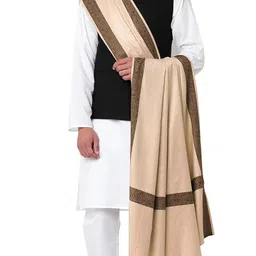 weavers villa Men's Woven Border Woollen Lohi/Shawl, 125cm x 250cm image 2