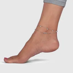 giva 925 Silver Rose Gold Infinity Pendant Necklace Ring Stud Earrings Toe Rings Anklet Bracelet Sets | Gifts for Women & Girls image 2