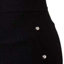 kb creation Poly Cotton Side Pearl Beaded Fashionable Ultra Comfortable Jeggings/Mid Waist Legging/Gym/Track Pant/Active Wear for Girls and Women (Black, Pack of 1) image 4