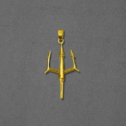 gem o sparkle 925 Sterling Silver Trident Pendant For Men & Boys Stylish Silver Pendant image 2