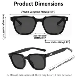 karsaer Oversized Square Sunglasses for Women Men Classic Trendy Simple Rectangle Eyewear E1285 image 3