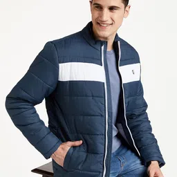 amazon brand - symbol Polyester Men's Standard Length Quilted Jacket (Previously House & Shields) (Aw19-Hsj-06_Airforce&White_Large) image 3