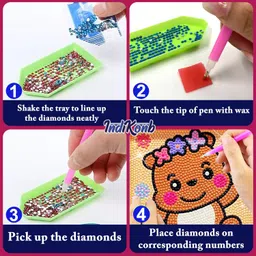 INDIKONB Diamond Painting Kit for Kids - Set of 2 Random Designs | Fun and Mess-Free DIY Diamond Art | Creative Craft Activity for Children image 2
