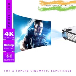 E Gate i9 Pro-Max 4X Brighter Bluetooth Projector 4k Ultra HD,400 ISO Lumens & 840fc Mega Brightness, Full HD 1080p Native, 210" (534 cm) Screen | AV, VGA, HDMI, SD Card, USB, AUX, inbuilt Speaker image 2