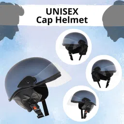 Western Era Cycling Half Helmet With Clear Visor For Men & Women ||Safety & Comfort|| Stylish Enhanced Design || (Blue Metallic Glossy) (Small) image 3