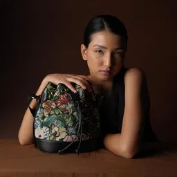 theater Women’s Medium Size Bucket Bag | Stylish Floral Printed Crossbody Handbag for Ladies | Premium Drawstring Shoulder Purse with Adjustable Strap | Trendy, Spacious Everyday, Office & Casual Use image 5