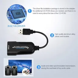 MICROWARE Audio Video Capture Card, HDMI to USB 3.0, Full HD UP to 1080P 60fps Live Video Recorder Game Capture Card for Laptop High Definition Acquisition, Live Broadcasting image 2