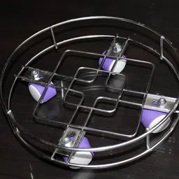 Fastro Stainless Steel Movable Gas Cylinder Trolley/LPG Cylinder Stand Easy Movable with Four Wheels and Heavy Duty - Pack of 1 image 2