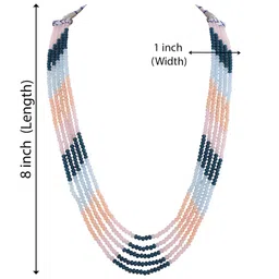 ratnavali jewels Five Layer Multi-Colour Blue Aqua Cream White Crystal Stone Beads Necklace for Women and Girls (Multi Color Five Layer) (Five Layer) image 4