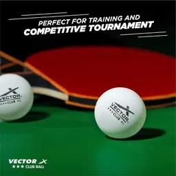 Vector X Club 3 Star Premium ABS Plastic Table Tennis Balls Pack of 9 Pcs.| High Performance TT Balls for Professional Matches and Training | Ideal for Adults & Kids (White) - 3 Box image 5