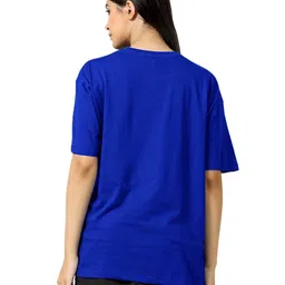 leotude Women's Oversized Cottonblend Half Sleeve Printed Regular Fit T-Shirts image 2