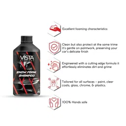 Vista Auto Care Snow Foam Shampoo 1L(1000ml) - PH Balance Formula, For Car, Bike & All Automotive | High Snow Foam Shampoo | Paint Safe & Removes Tough Dirt | Clean, Protect, Shine All Purpose Shampoo image 2