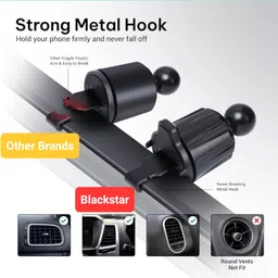 Blackstar Air-Safe Vent MagSafe Compatible 540° Angle Rotation-Enabled Magnetic Mobile Phone Holder for Car AC Vent/Phone Mount Stand Compatible with iPhones and All Mobiles image 5
