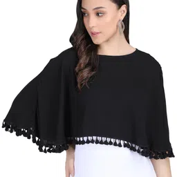 aol Women's Cotton Cape with Lace image 1