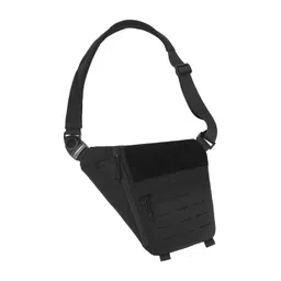 Fashion My Day Men's Chest Bag Chest Pack Daypack for Outdoor Sports Motorcycle Backpacking All Black image 1