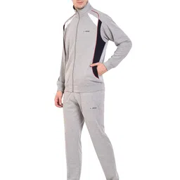 athlet Mens Cotton Tracksuit with Elastic String (Light Grey, XL) image 2