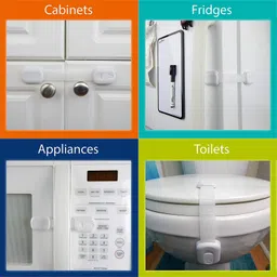 INOVERA (LABEL) Baby Safety Adjustable Cabinet Drawer Locks Straps, White (Pack of 6, Made in India) image 3