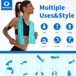 sukeen [10 Pack] Cooling Towel (40"x12"),Ice Towel,Soft Breathable Chilly Towel,Microfiber Towel for Yoga,Sport,Running,Gym,Workout,Camping,Fitness,Workout & More Activities image 3
