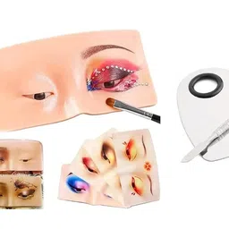 Miss Hot Eye Makeup Practice Face Board Mannequin | Silicon Eye practice dummy With Mixing Palette image 1